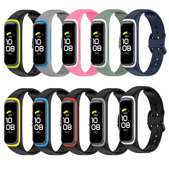 R220 Watch Strap Breathable Sweat-proof Sports Watch Band with Movement Frame for Samsung Galaxy Fit2