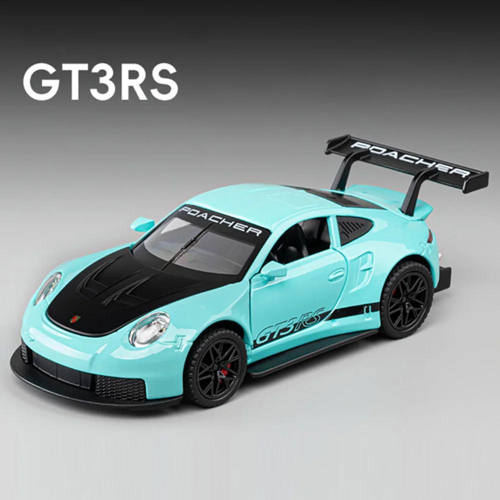 1:32 Металлические литые игрушечные машинки GT3 RS Модели Колесо Оттягивается 4 Двери Открываются Суперкар со Светом Звуком Спортивный Автомобиль Детские Взрослые Подарки