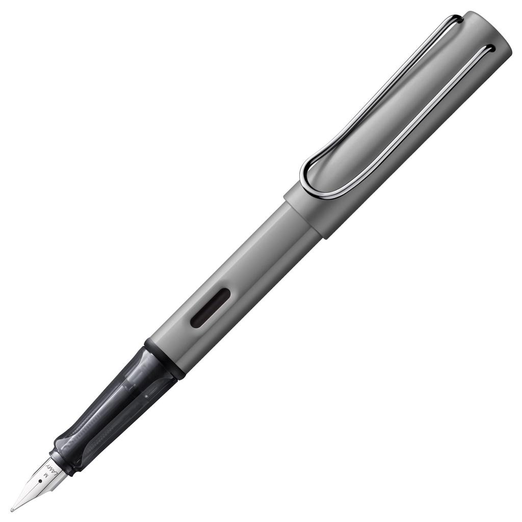 LAMY Graphite Fountain Pen Ergonomic Grip and Steel Size EF Lightweight Aluminum Body Includes LAMY T10 Blue Cartridge AL-star - Nib, - - -