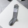 AMUSIVE Asymmetrical Striped Spring & Autumn Knee-Length Socks for Women