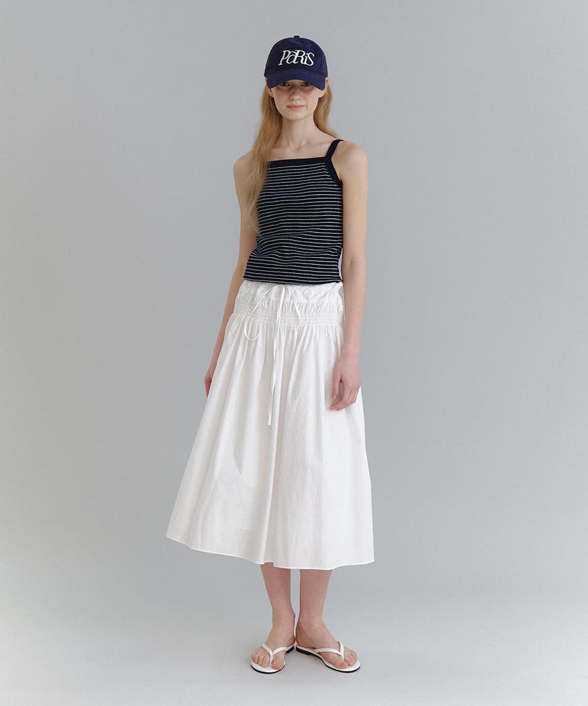 Laminez Claire Smocking Skirt - Ivory