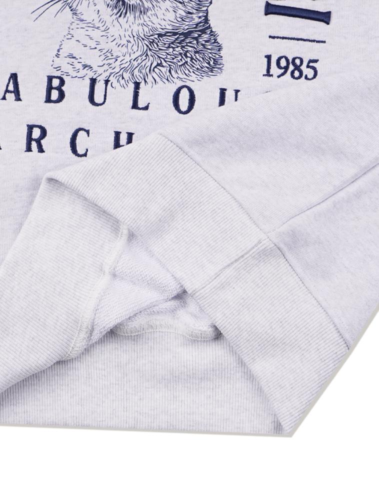 LA MAISON STUDIO Women'S Munchkin Embossed Embroidery Crop Sweatshirt Ash Gray (Fce3Ts502W)