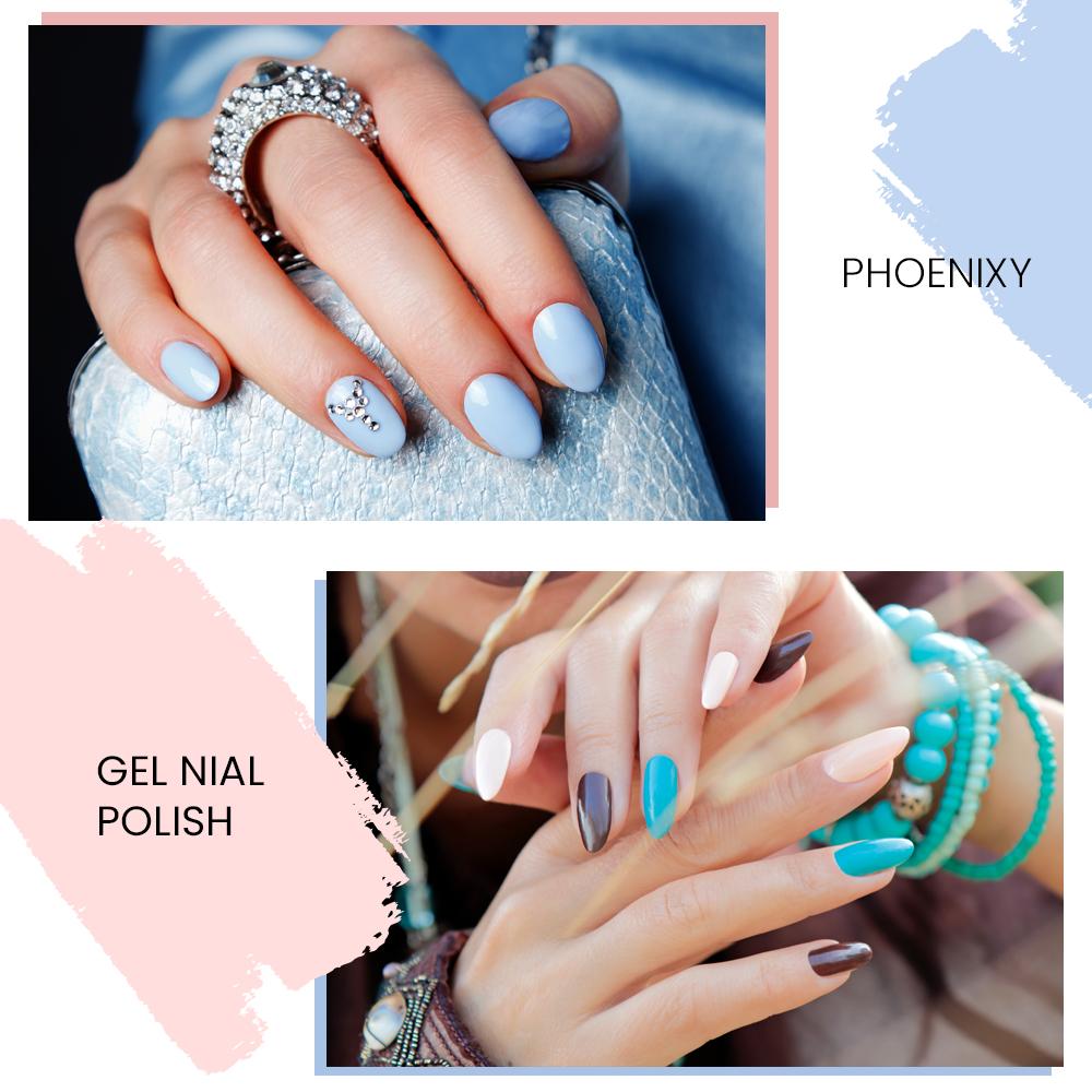 PHOENIXY 8 мл гель-лак для ногтей, полуперманентный гель, блестящий гель, отмачиваемый блестящий стартовый набор, маникюрный набор для маникюрного салона