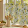 Lemon Print No-Punch Fresh Linen Door Partition Curtain for Bedroom & Kitchen