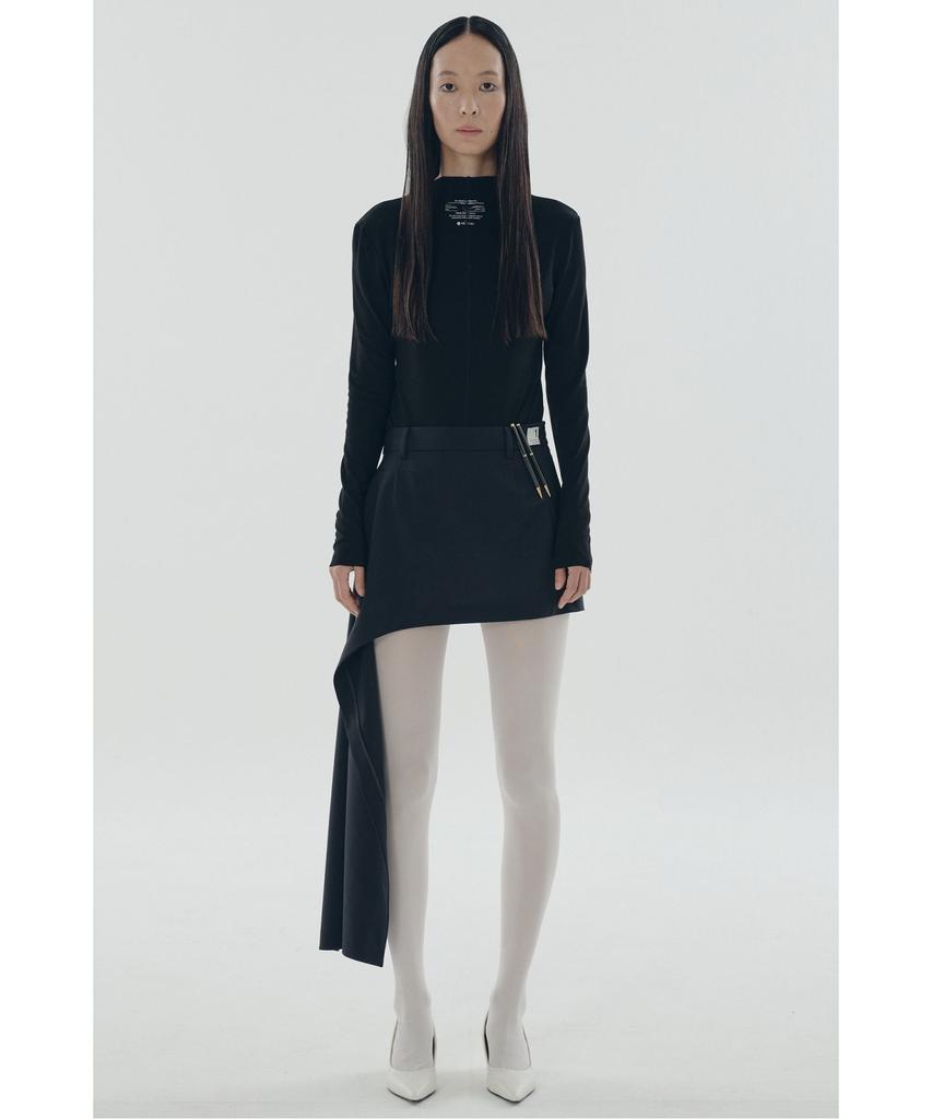 RECODE Asymmetric Draped Skirt_Rqkam25548Nyx
