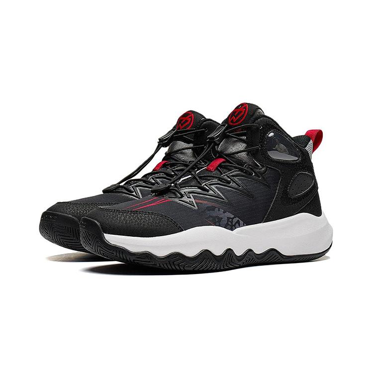 Баскетбольные кроссовки Li Ning Primary 3.0 V2 Comfortable Shock Absorbing Mid-Top для детей, детские кроссовки черного цвета YKBT074-9