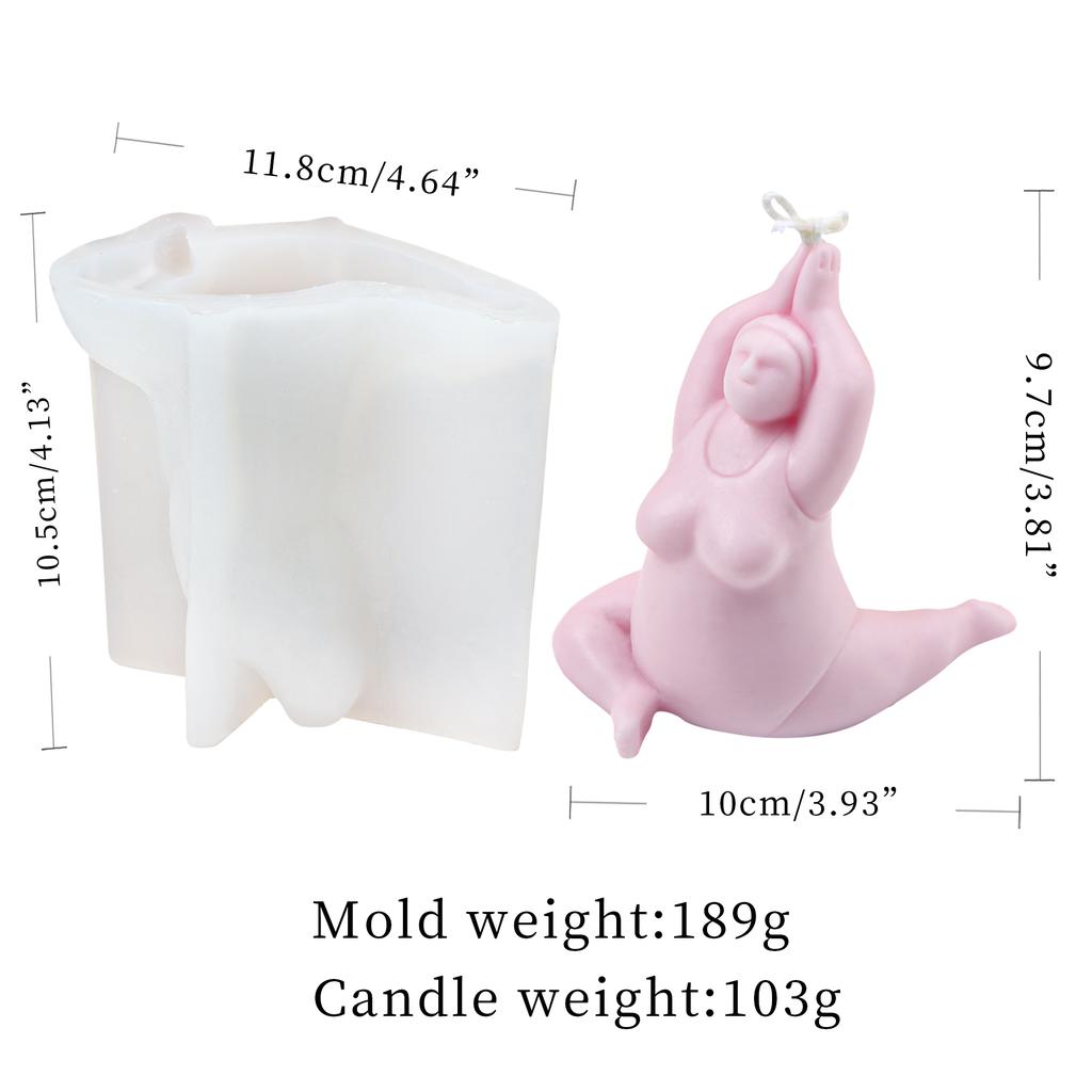 3D Форма женского тела Форма для свечей Поза йоги для мыла ручной работы Эпоксидная смола полимерная глина DIY Ароматизированный гипс Эпоксидная смола