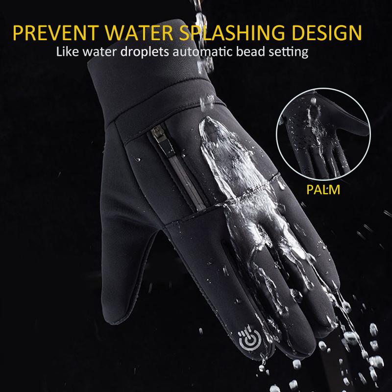 Зимние велосипедные перчатки с сенсорным экраном, водонепроницаемые спортивные мотоциклетные перчатки на открытом воздухе, теплые термофлисовые лыжные перчатки для мужчин и женщин