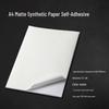 A4 and A3 Self-Adhesive Waterproof Matte Synthetic Paper for Laser Printing, Tear-Resistant.