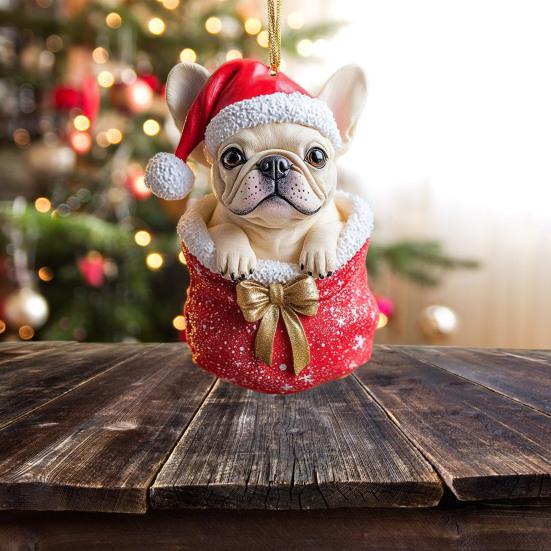 Рождественские украшения 3D Бульдог/Черепаха Подвесные украшения на рождественскую елку для зимней праздничной вечеринки Домашний декор
