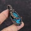 Tibetan Turquoise Copper Pendant Wire Wrapped Pendant Handmade Pendant Wire Wrap Jewelry Gemstone Pendant Gift For Mom Dainty Copper Jewelry