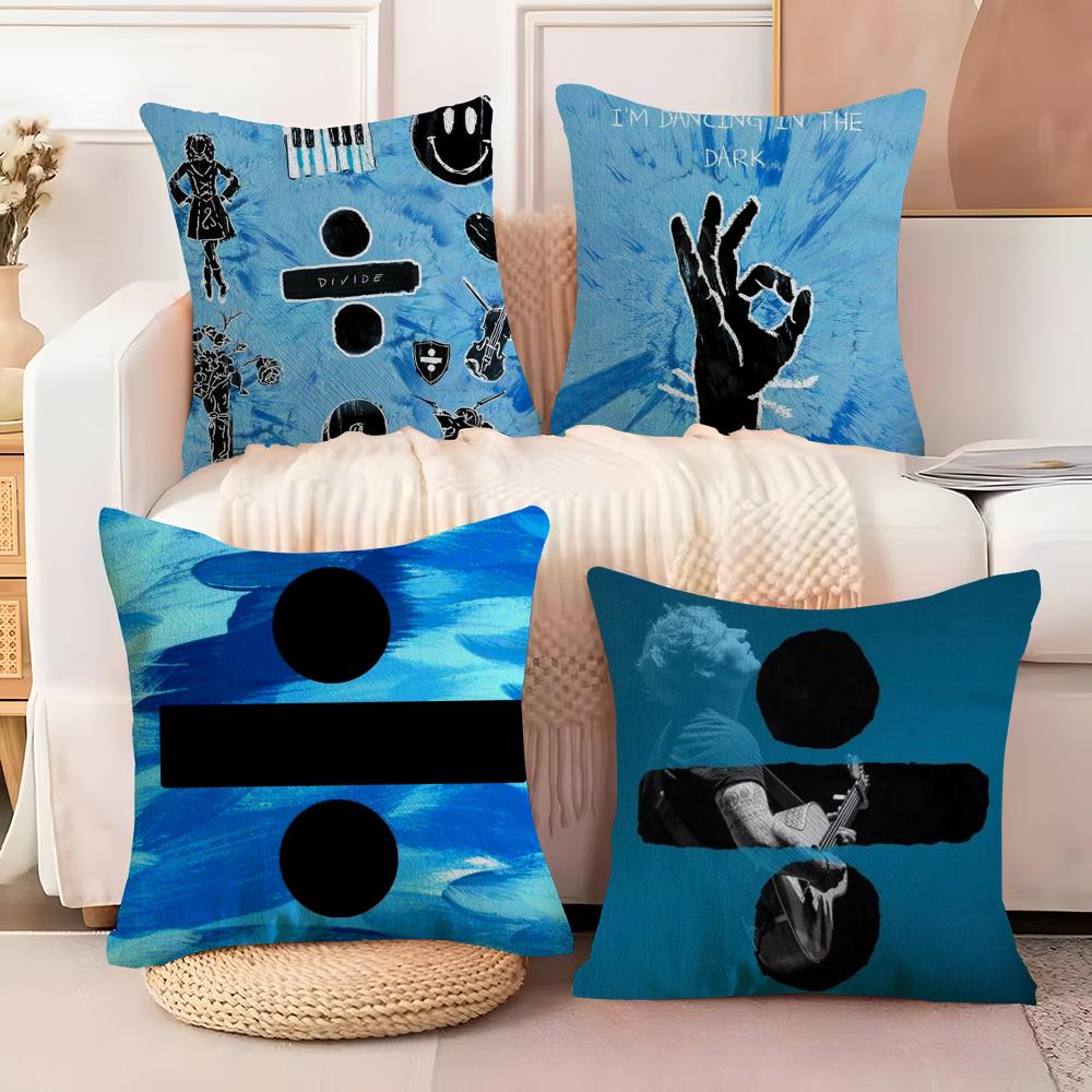 Ed Singer S-Sheeran Cushion Cover Soft Plush Fabric Double-Sided Printed Sofa Cushion Cover for All Seasons Home Decor Gift