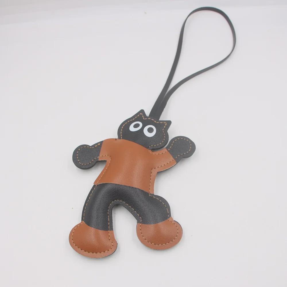 Кожаная мультяшная кукла парная сумка и подвеска для багажа аксессуары