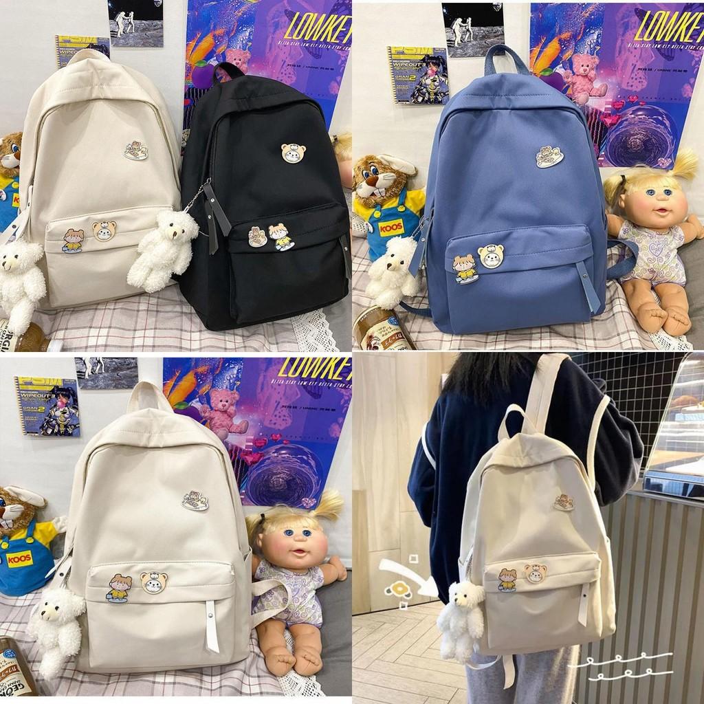 Shoulder Solidcolor Backpack Bag High School Students Junior High Gift Unisex