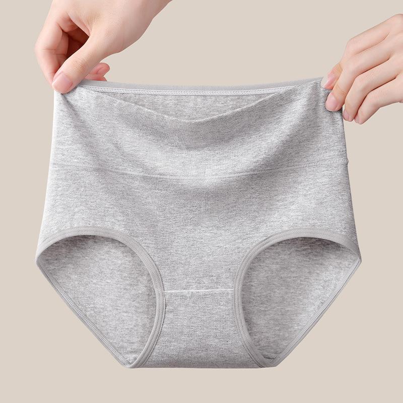 Хлопковые трусики для женщин с высокой талией, нижнее белье больших размеров, женские трусы, однотонное комфортное женское нижнее белье