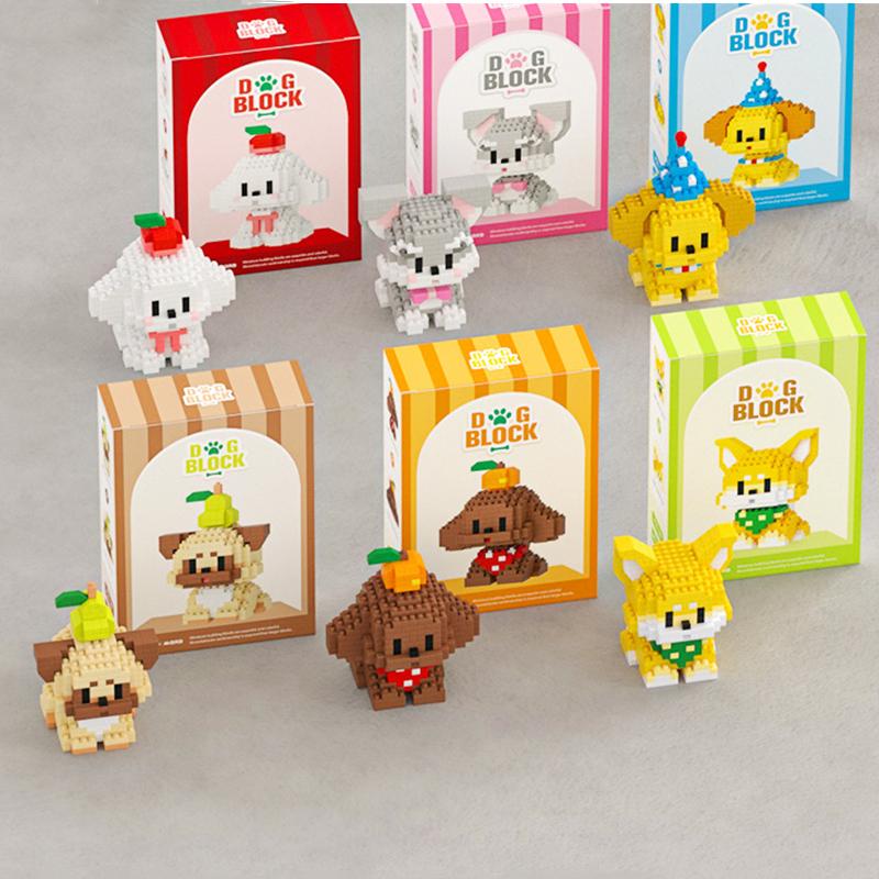 Креативная и интересная серия мини-щенков Строительные блоки Детские развивающие игрушки-конструкторы Мультяшные украшения Подарки на день рождения