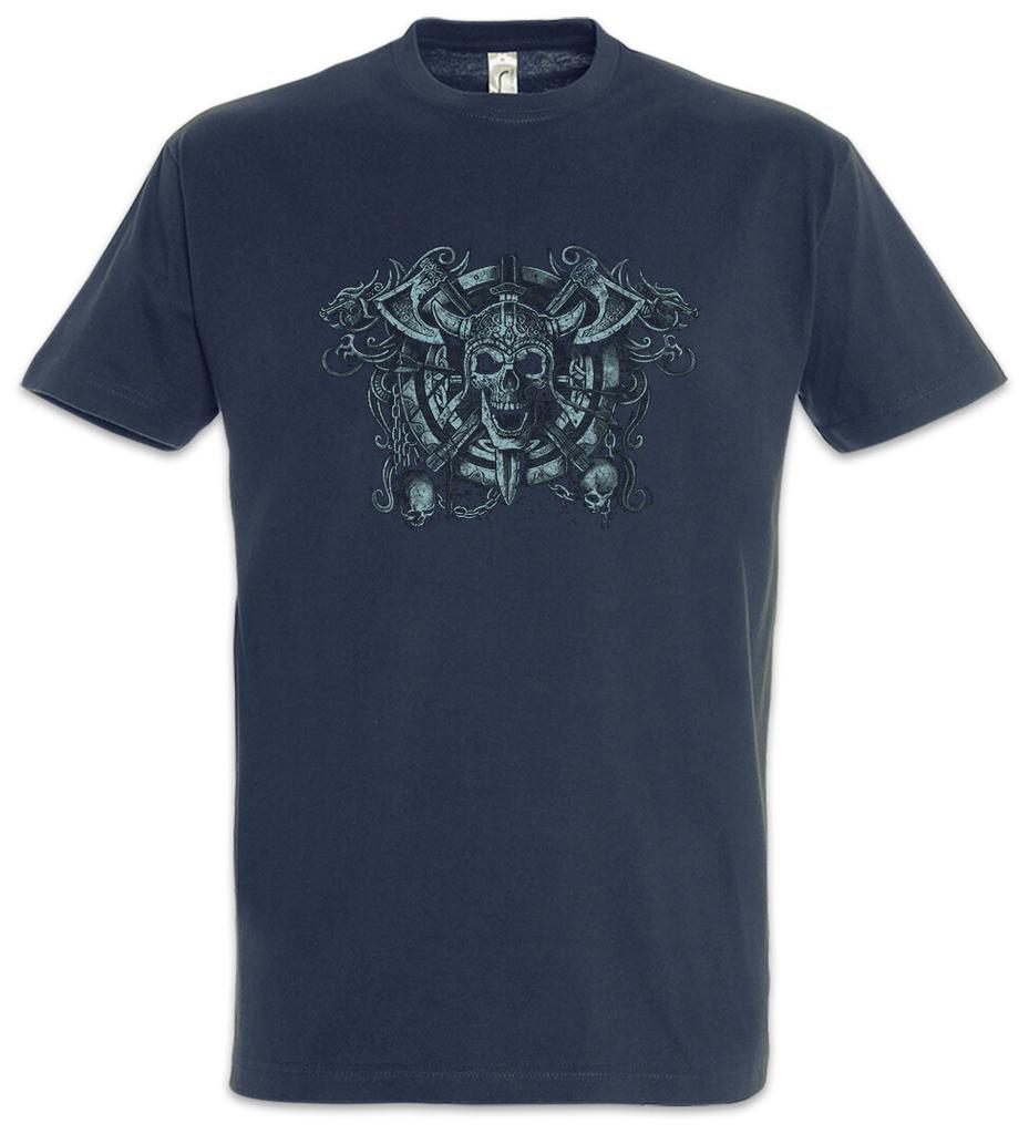 Viking Skull Circle T-Shirt Valhall Valhalla Odin Odhin Vikings Norse Thor Wotan