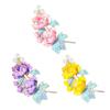 Yousheng Brooch Pin Flower Shape Faux Pearls Decor Enamel Pin Fine Craftsmanship Collar Coat Badge Clothing Decoration