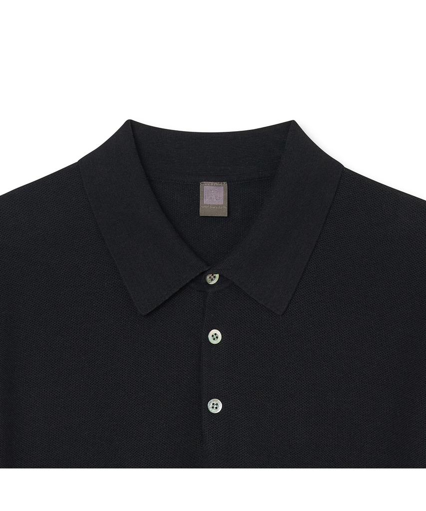 IOLO Pk Textured Linen Half Collar_Black