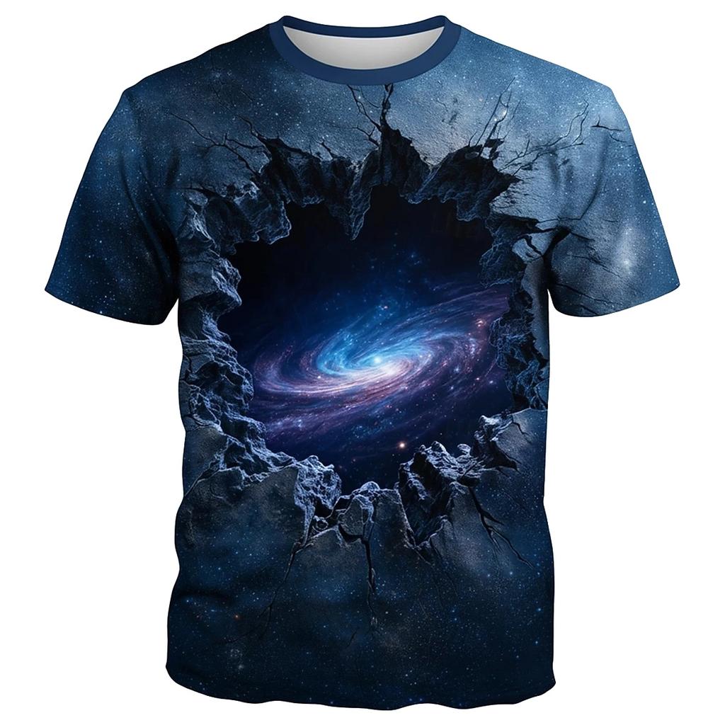 Мужская футболка Space Planet Galaxy с 3D-принтом, новая модная летняя повседневная футболка с коротким рукавом, свободный персонализированный топ