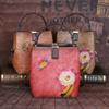 Vintage Flower Embossing Mini Shoulder Bags for Women Fashion Crossbody Bag Genuine Leather Bucket Bag Phone Bags Purse GZW