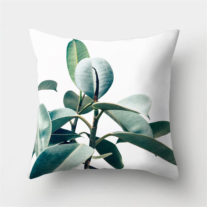 Green Tropical Plant Pillowcase Leaves Cushion Cover Sofa Lumbar Pillow Home Decor Pillowcase