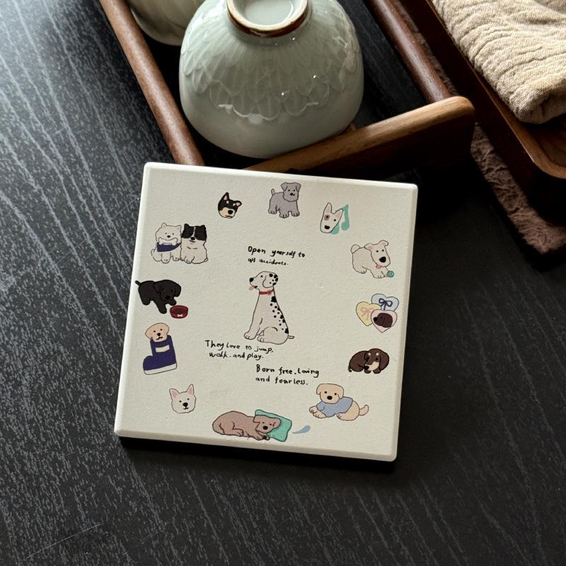 Original Atmosphere Niche Bone China Children'S Fun Puppy Ceramic Cup Shallow Plate Set Coffee Cup Gift Box