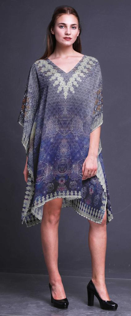 Phagun Ladies Plus Size Kaftan Summer Wear Beach Coverup Kimono Kaftan-4X-5X