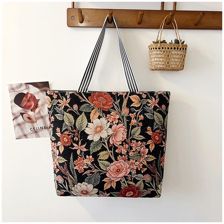 Этническая холщовая сумка через плечо с павлином - Женская модная сумка-тоут большой вместимости