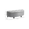 Banc de rangement - MUVOE - Tabouret en velours gris - 2 en 1 - Confort maximal - Style classique