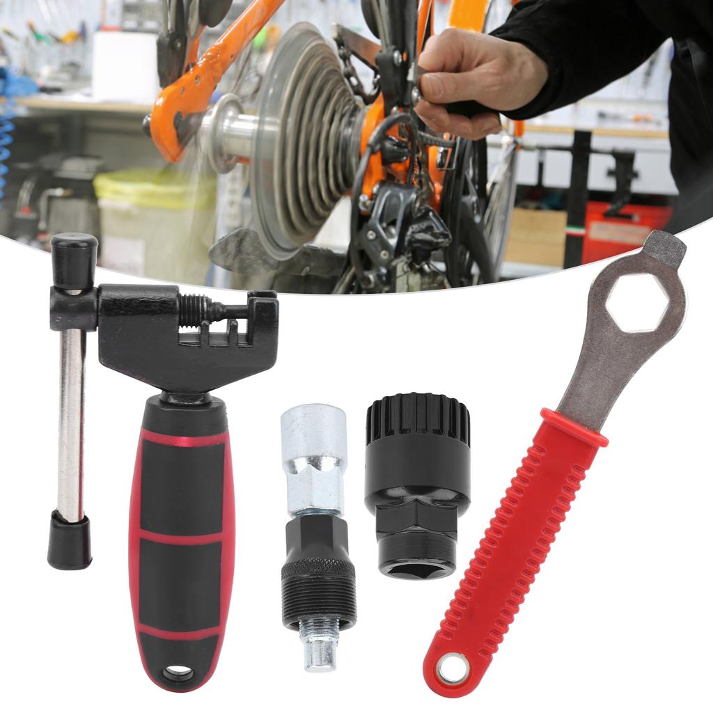 Набор инструментов для ремонта велосипеда Гаечный ключ Кусачки для цепи Съемник шатунов Съемник каретки Черный