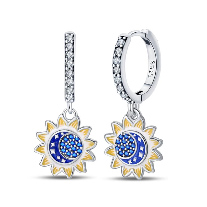 Новые серьги из серебра 925 пробы, серьги-кольца с бабочкой, светлячком, божьей коровкой, кактусом, звездой-хамелеоном, двойные серьги-кольца, модные вечерние уникальные ювелирные изделия