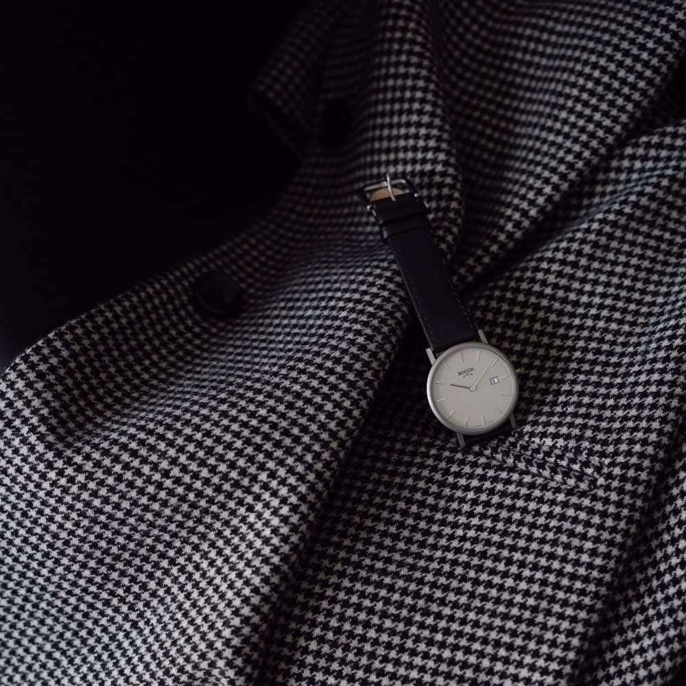 BOCCIA TITANIUM Мужские часы из полностью титана, Гипоаллергенные, Серебристый/Черный, 3637-01 [Официальный японский продукт]