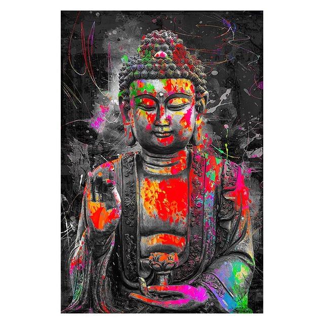 Абстрактные граффити Будда Картина маслом Религиозные плакаты и гравюра Скандинавия