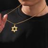 Мужское и женское модное ожерелье со звездой Маген Давида, израильское еврейское ожерелье из нержавеющей стали, цепочка со звездой Давида и крестом, очаровательное колье, ювелирные изделия