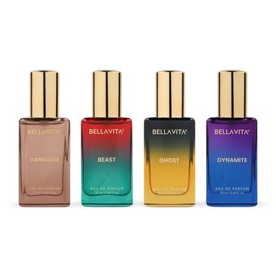 BELLAVITA Magical Scents 4x20мл | Стойкий парфюмерный набор EDP для мужчин и женщин | Ваниль, Карамель и Мускус | Цветочный, Пряный Премиальный Аромат