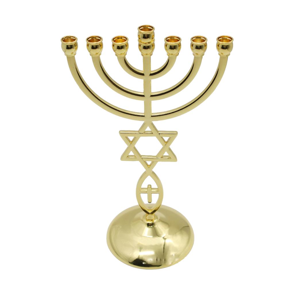 12 Tribes Menorah Jewish 7 Branch Candle Holder Jerusalem Temple Candlestick Religious Candelabra for Church Decoration
