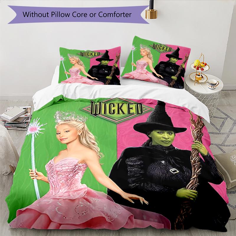 3pcs Wicked Bedding Set Duvet Cover Closure Includes 1 Duvet Cover & 2 Pillowcases, Soft and Comfortable for All Seasons.