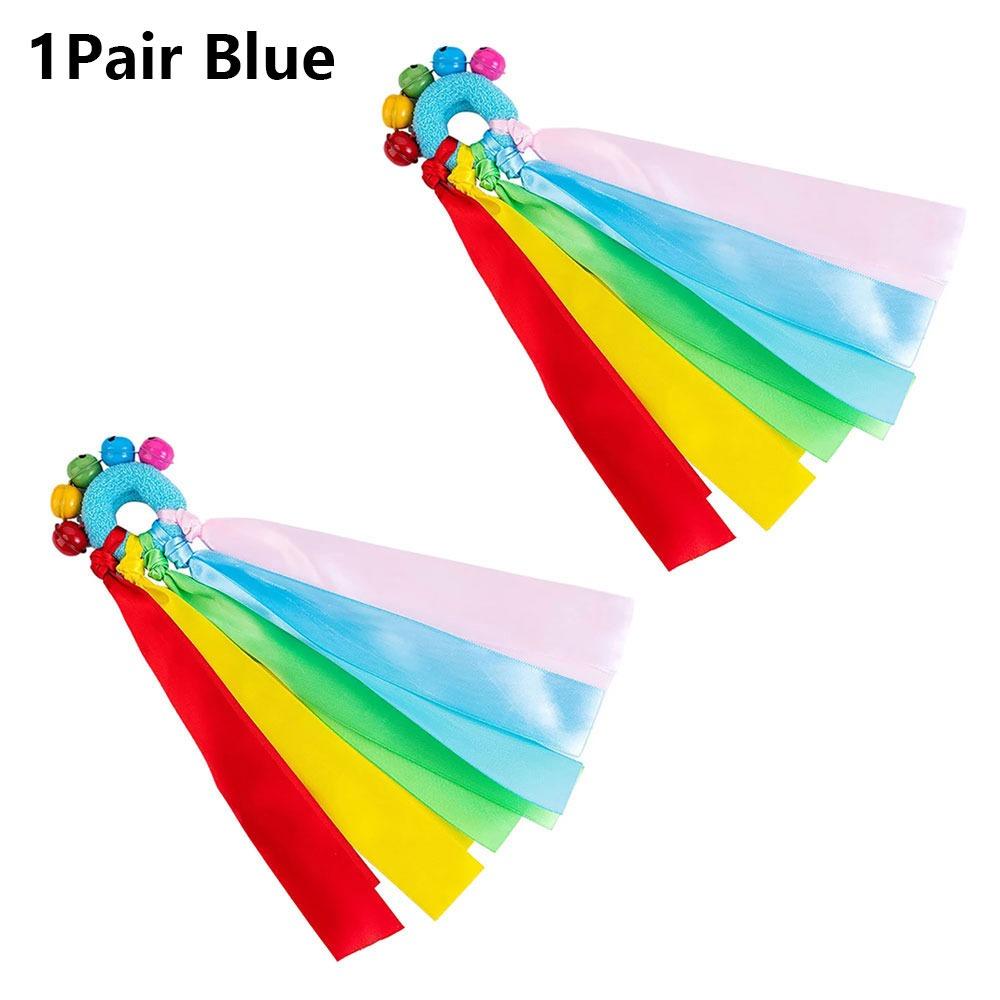 1Pcs/1Pair with Elastic Rope and Bell Children Wrist Ribbon Pom Club Dance Prop  Big Match