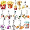 Charms Copper Original French Fries Pizza Wine Bottles Gummy Candies Beads Fit Bracelet Jewelry Women Diy Necklace Gift
