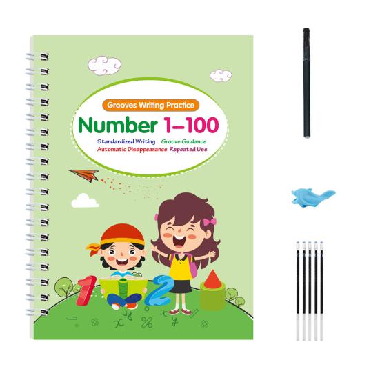 Книга для практики письма для детей, многоразовые рабочие тетради для дошкольников, английская пропись с углублениями, набор для раннего обучения письму для детей 3-8 лет