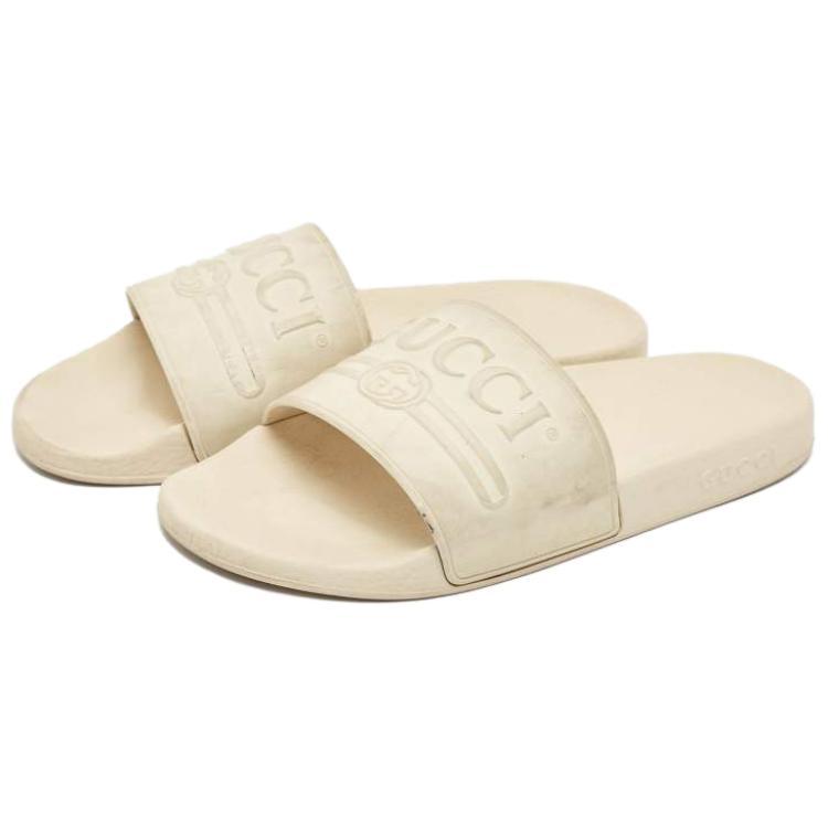 Gucci Womens Slide 'Natural White' (women's sizes) Natural White Slide Slippers 525140 JCZ00 9018