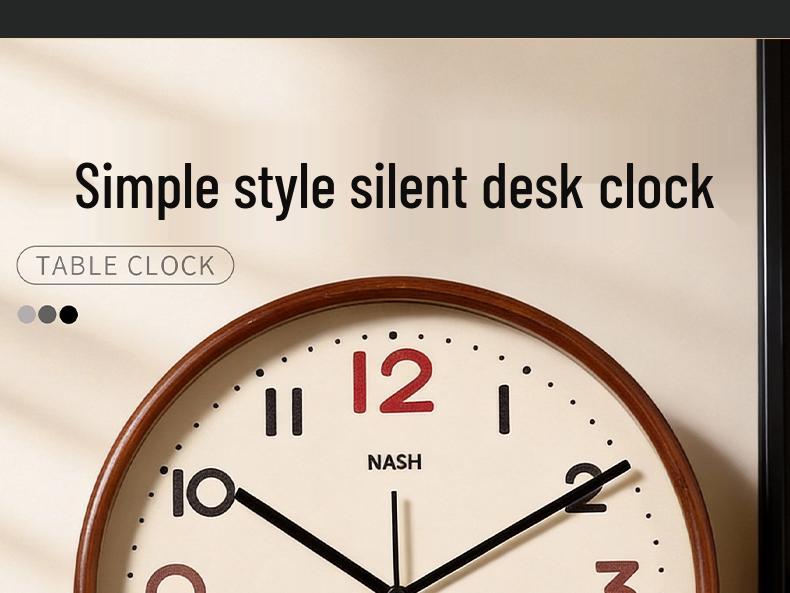 2026 Simple Retro Solid Wood Mantel Clock - High-End Tabletop Ornament for Living Room