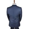 Men's Dark Navy Blue Pocket Piping Plain Fabric Double Slit 2 Piece Suit 0230300
