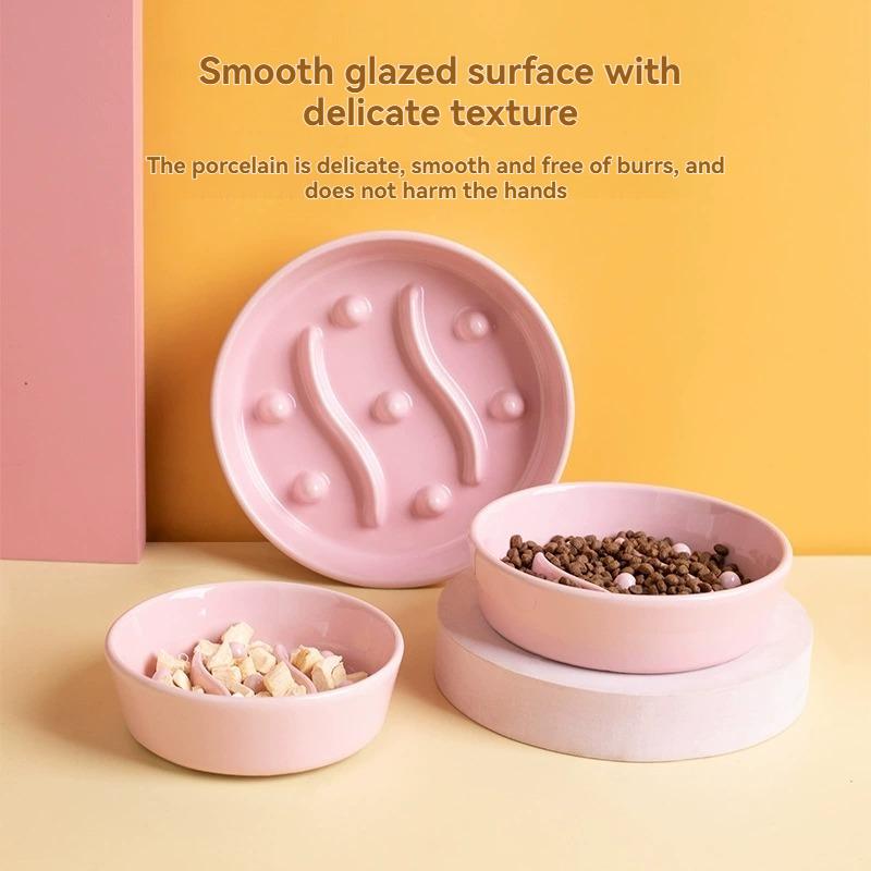 1-piece ceramic slow feed bowl anti-choking slow feed bowl pet bowl spill-proof bowl cat food bowl cat bowl dog bowl