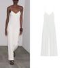 Осень Новая Женская одежда Дизайн с широкими штанинами V-образный вырез Без рукавов Двусторонняя ткань Удобный Длинный комбинезон 4174765
