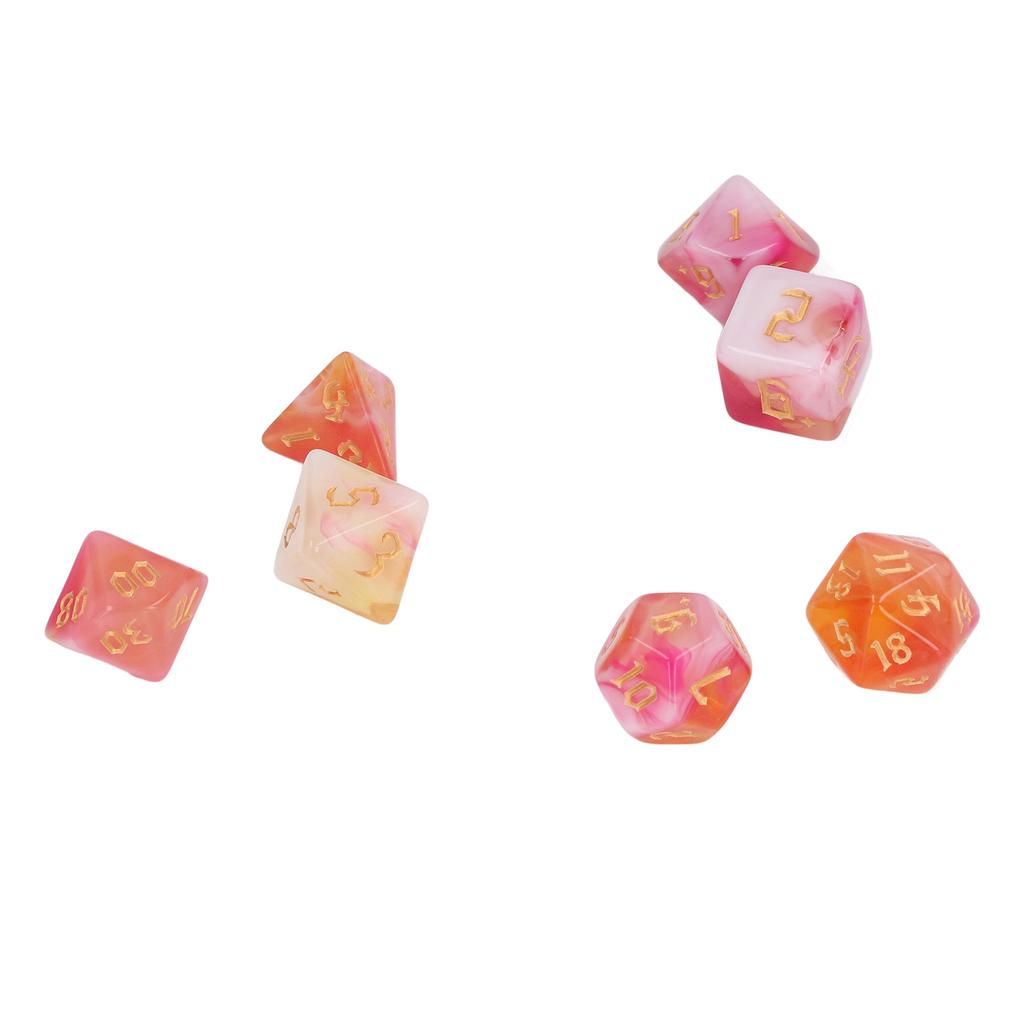 7шт. Набор многогранных игральных костей, акриловые портативные забавные игральные кости, реквизит для праздничной вечеринки, тип 2