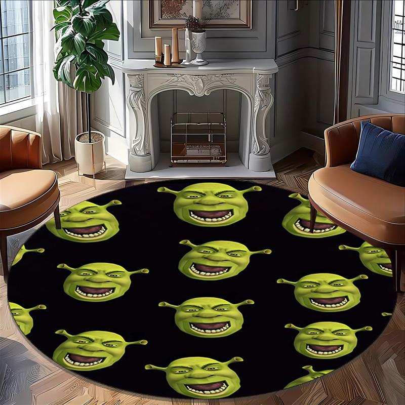 1pc Shrek4 Print Round Carpet Chair Round Carpet Suitable for Bedroom Living Room Home Decorative Carpet