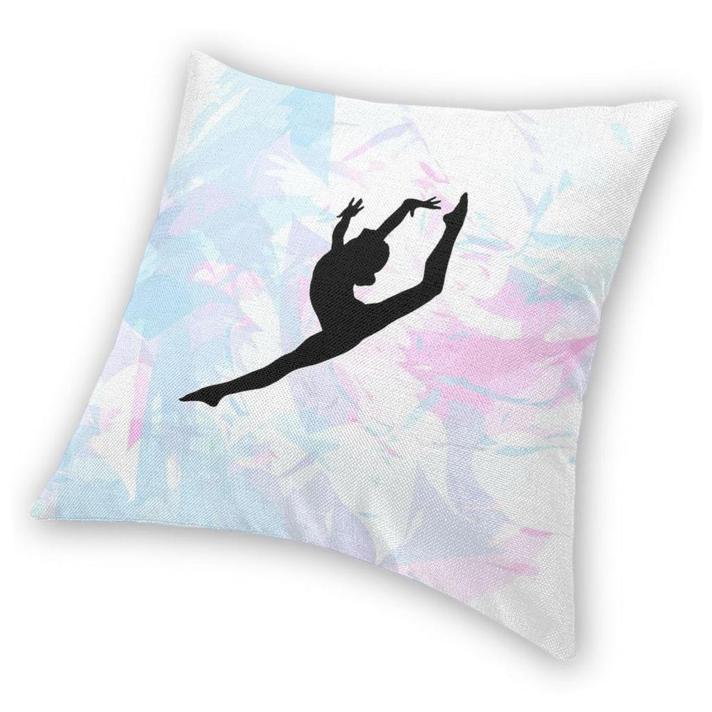 Gymnastics Silhouette Pillowcase Polyester Linen Velvet Printed Zip Decorative Throw Pillow Case Bed Cushion Cover