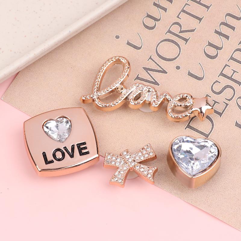 Ins Style Denim Bow Shoe Charm Trendy Rhinestone Bowknot Shoe Decoration Kit Creative Vintage Shoe Buckle Holiday Gifts